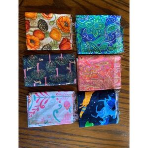 Quilting Cotton Fabric 6pc Bundle Night Sky Poppies Constellations